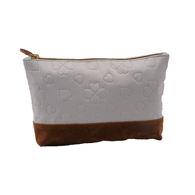 Velvet Flower Print Toiletry Cosmetic Bag