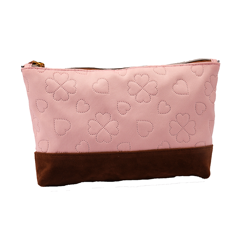 Velvet Flower Print Toiletry Cosmetic Bag