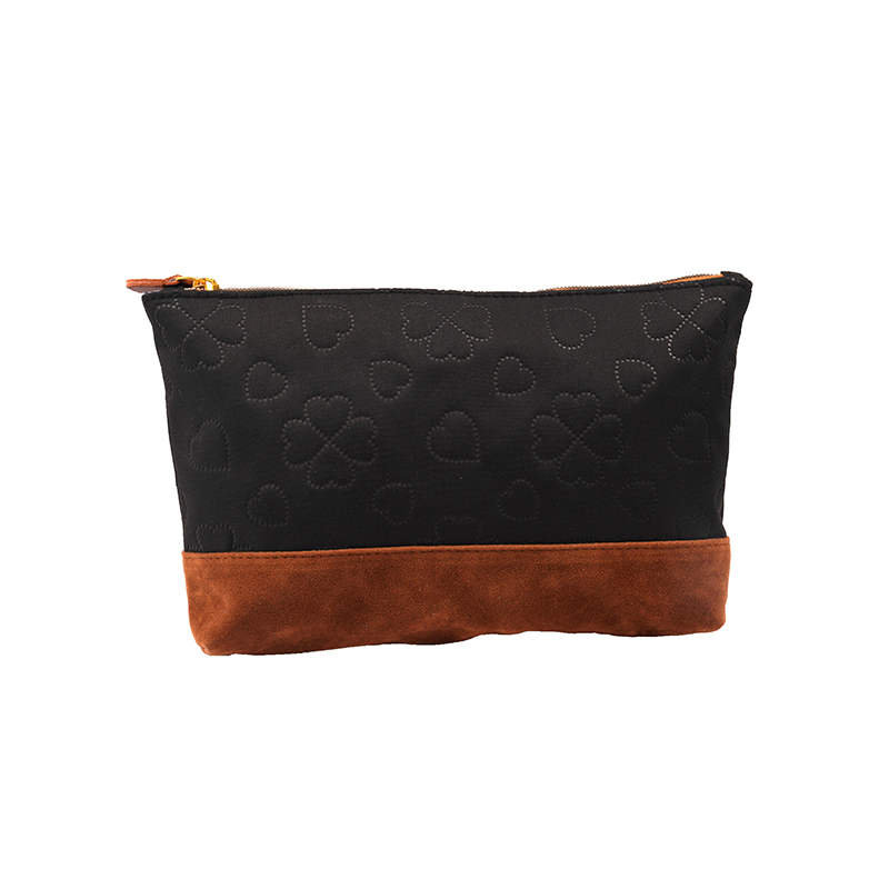 Velvet Flower Print Toiletry Cosmetic Bag