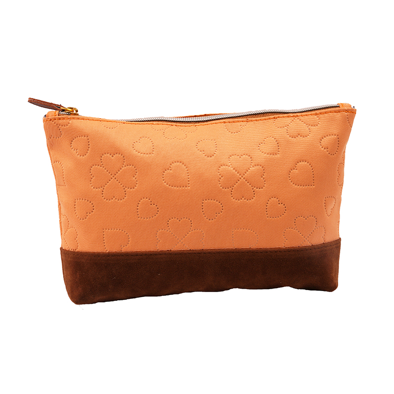 Velvet Flower Print Toiletry Cosmetic Bag