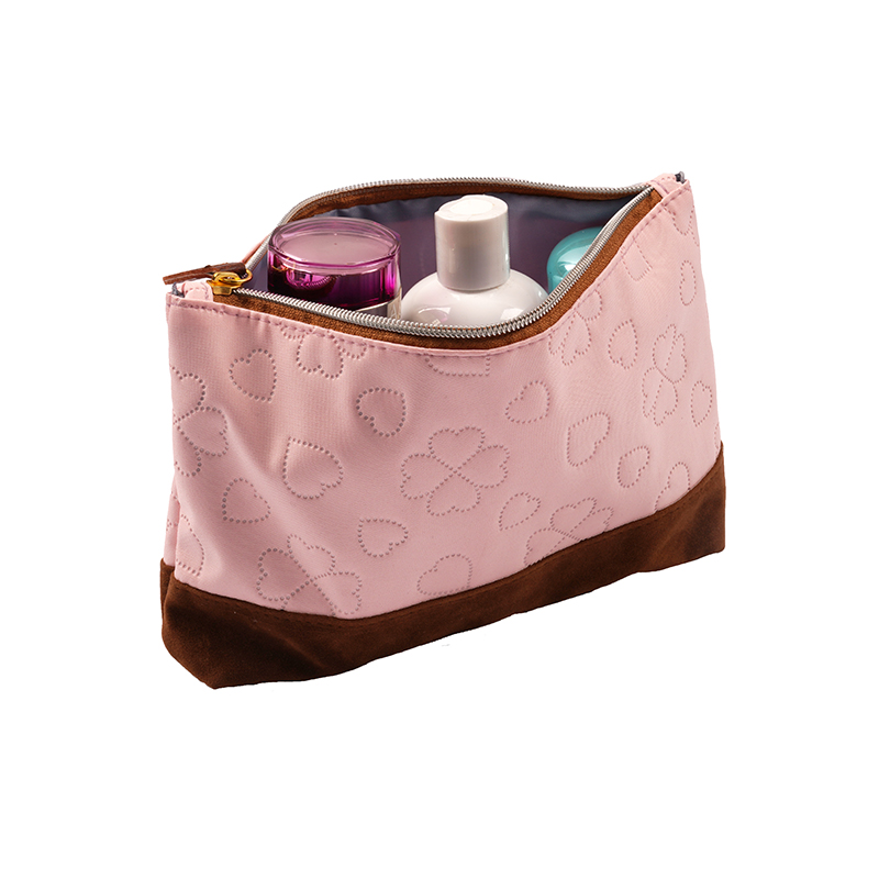 Velvet Flower Print Toiletry Cosmetic Bag