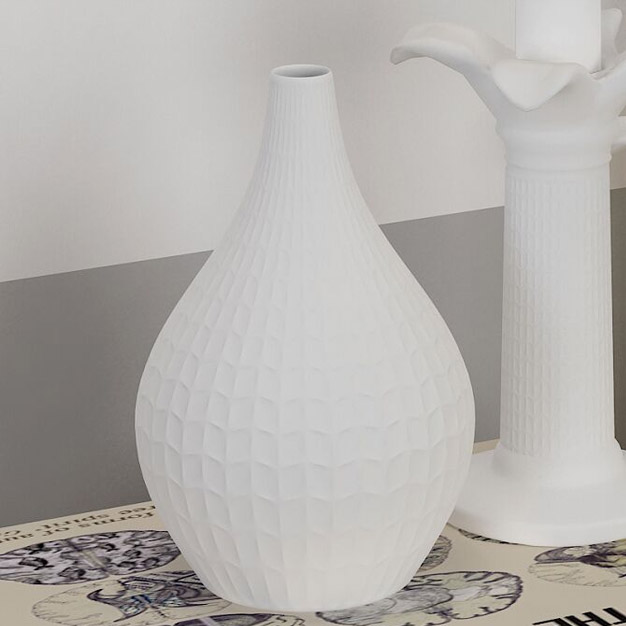 Desain baru porselen matte vas putih dengan hak cipta