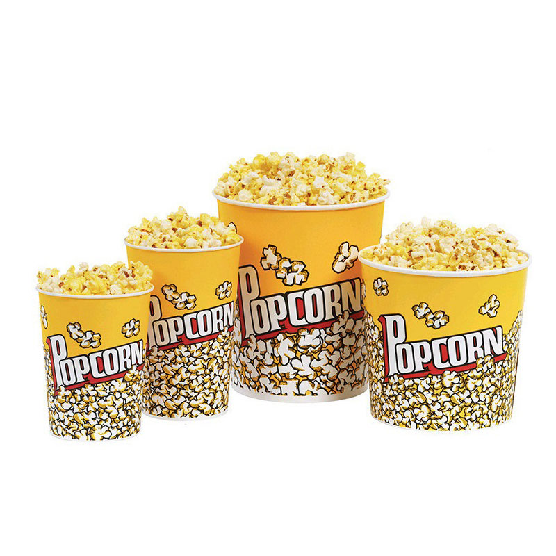 Popcorn Cup Popcorn Kemasan Tub Kertas untuk Makanan Snack