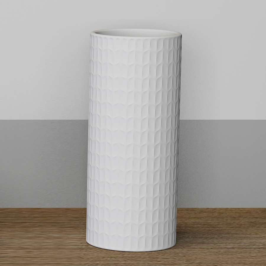 Porselen matte vas putih dengan hak cipta