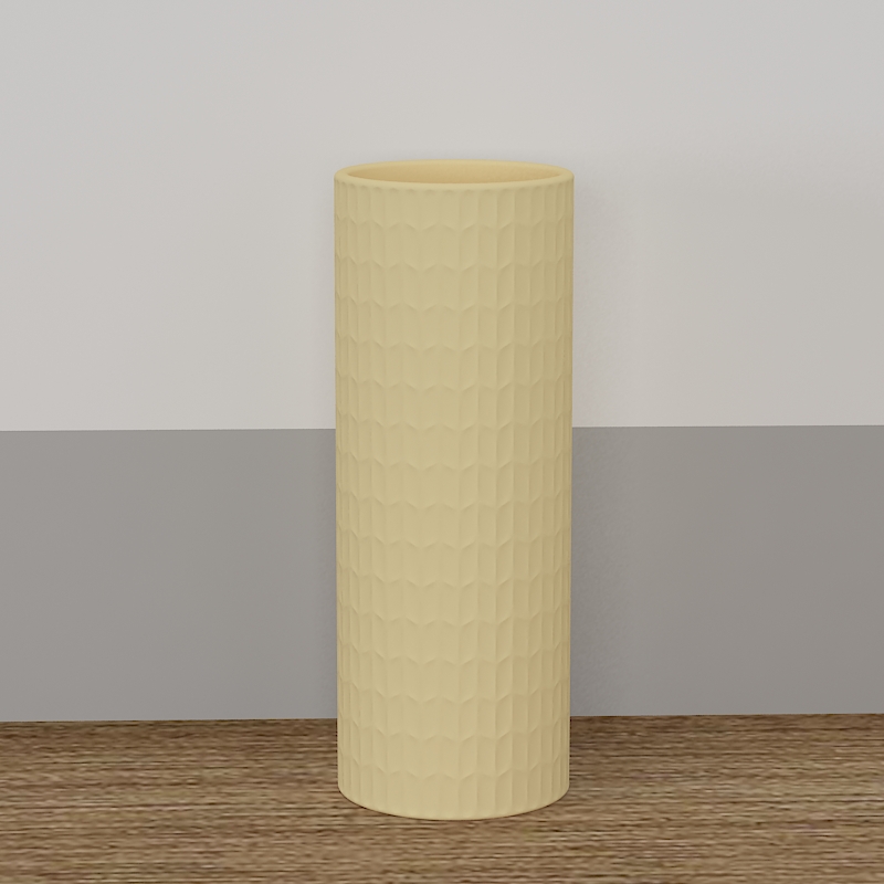 Desain Baru Gaya Klasik Desktop Matt Kuning Porselen Vas dengan Hak Cipta