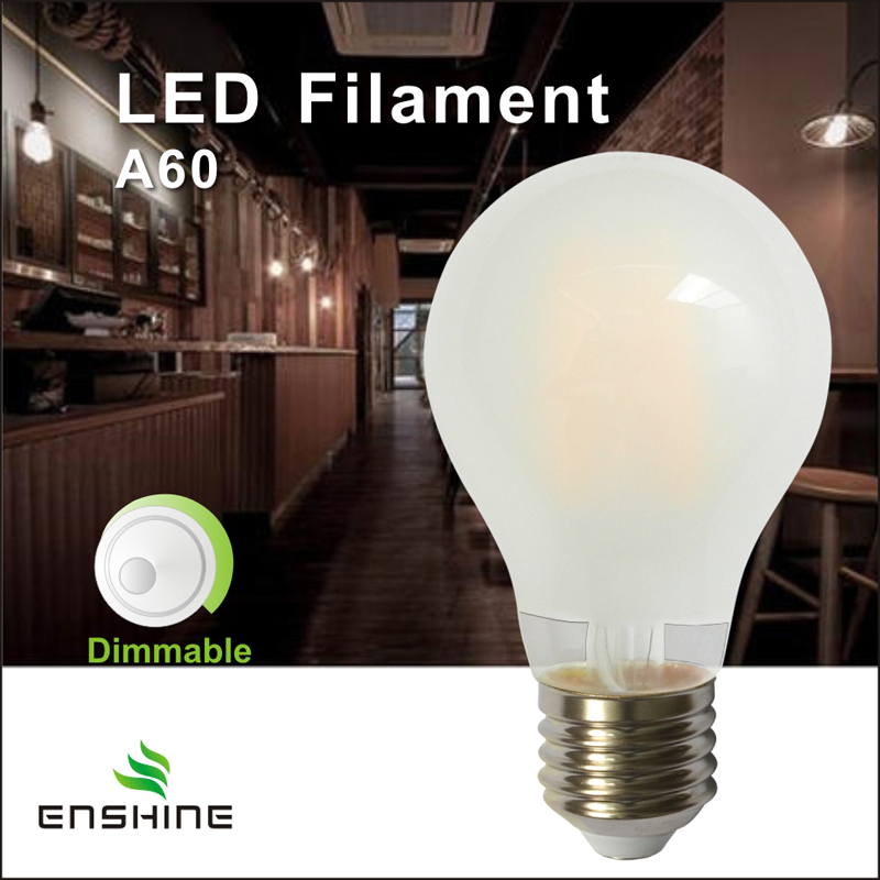 360 ° Balok Angle Dimmable A60 LED Filament Bulb