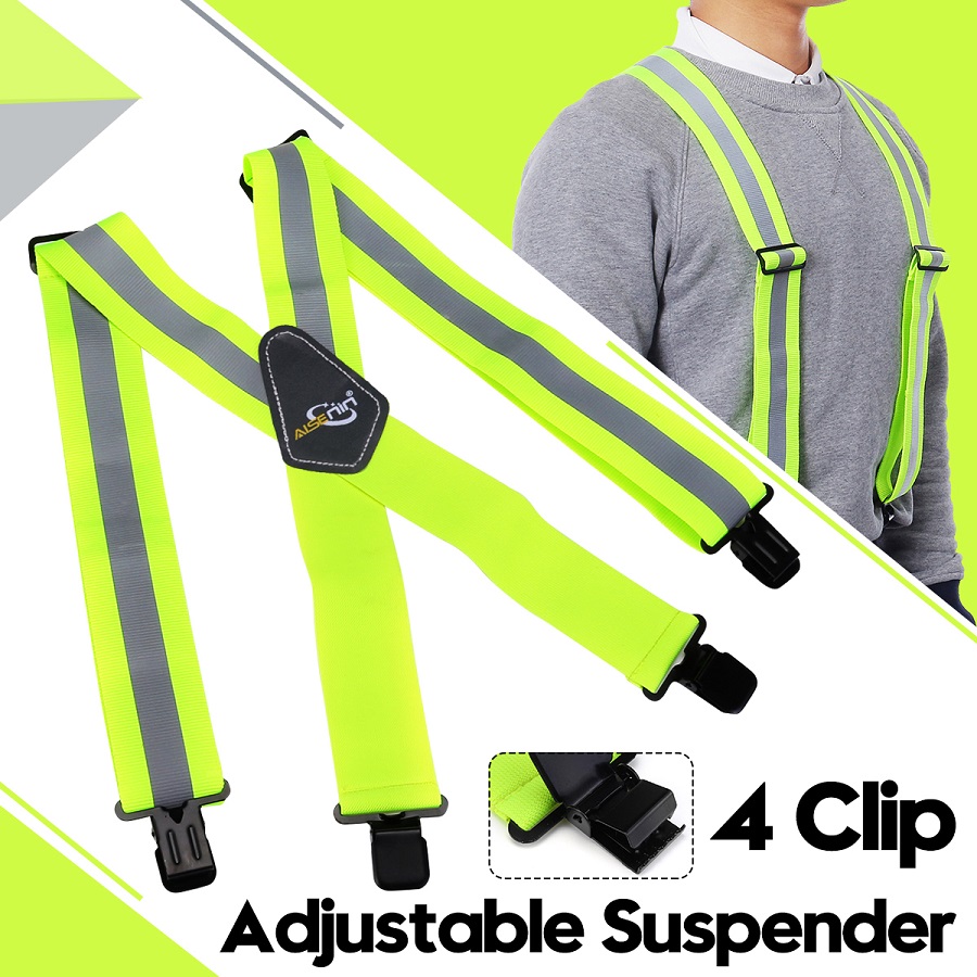 Penangguhkan Kerja Reflektif Tugas Berat Suspender Kerja Pria Dengan X-BACK 2 "Luas Adjustable