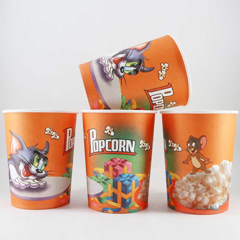 Popcorn tup popcorn kemasan kertas ember untuk makanan ringan
