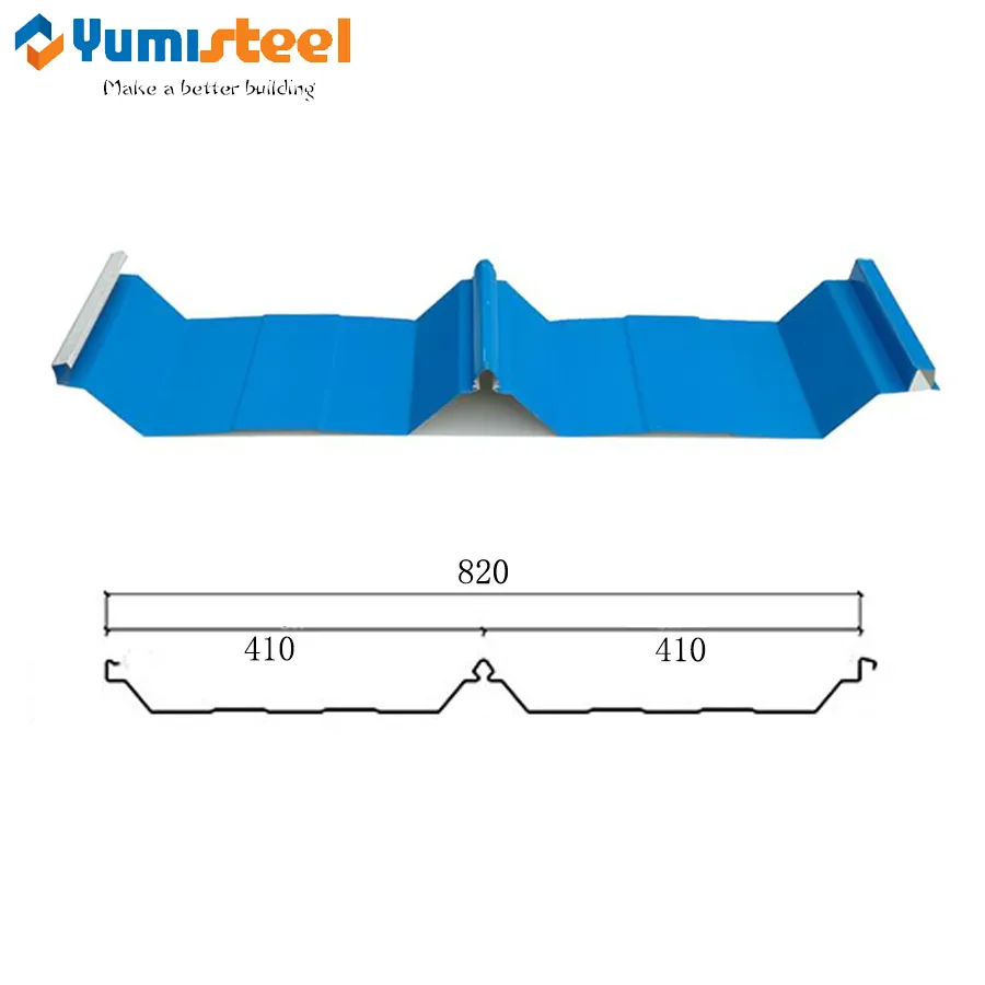 YX56-410-820 lembaran baja warna atap galvanis