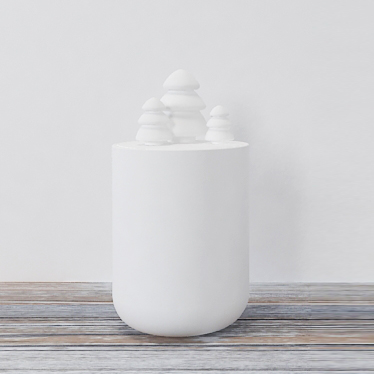 Porselen Matte White Jar dengan Hak Cipta