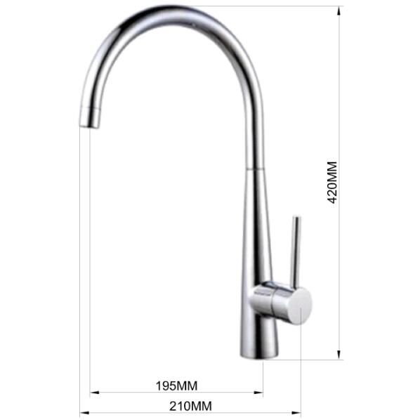 Stainless Steel Tunggal Lubang Kitchen Sink Faucet Rotating Kitchen Tap 29731-SS