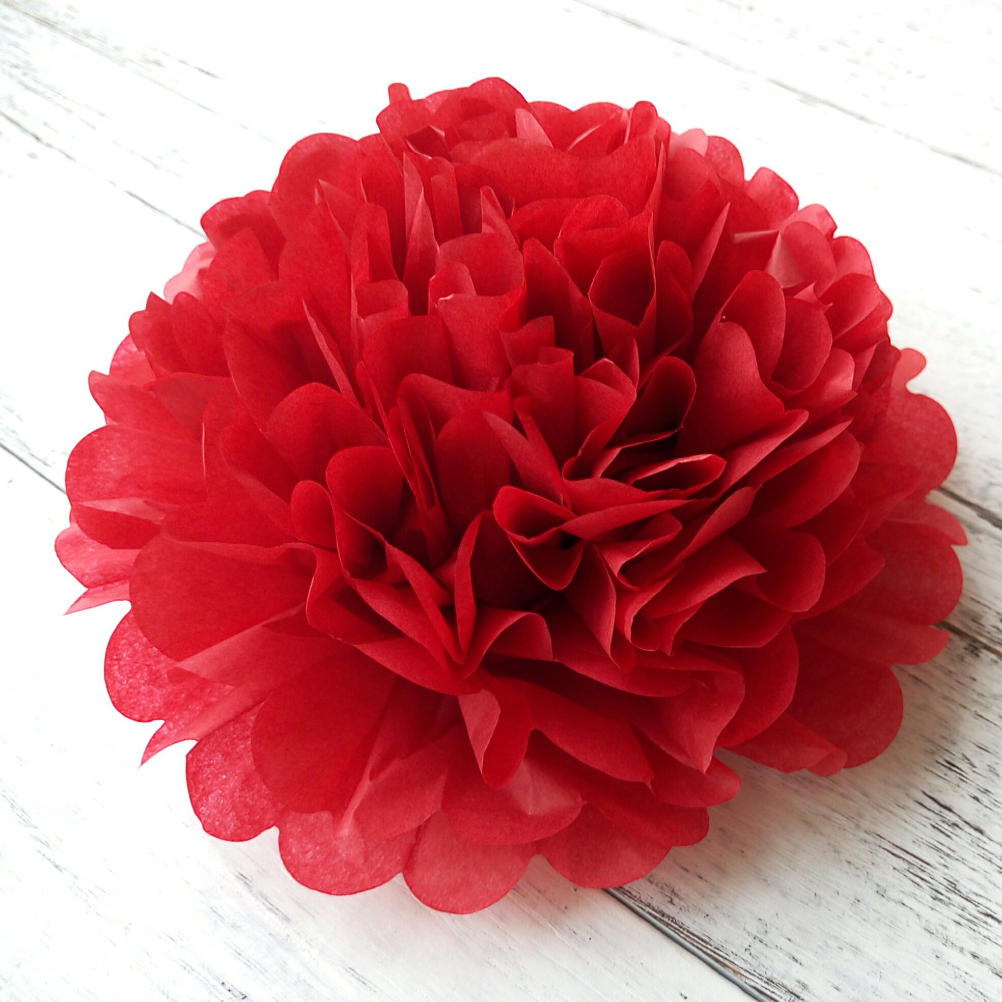 DIY Cherry Merah Tisu Kertas Bunga Partai Pom Perlengkapan Dekorasi Pernikahan