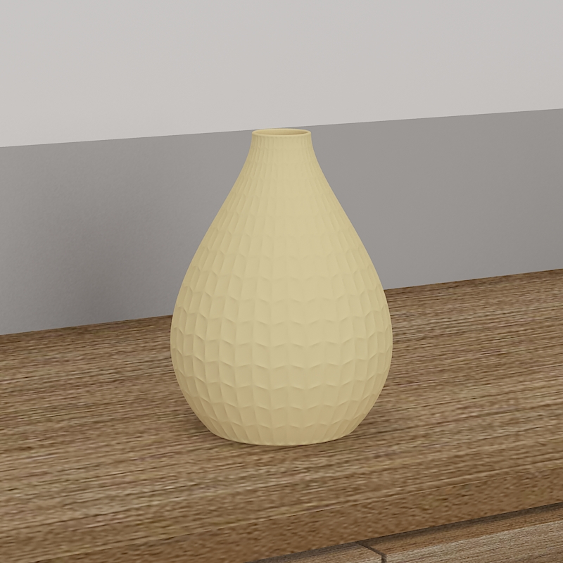 Porselen matte vas kuning dengan hak cipta