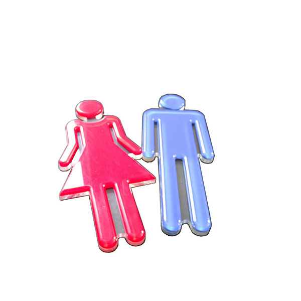 Stiker dinding, Kustom logo akrilik kreatif, Tanda kamar kecil pria atau wanita