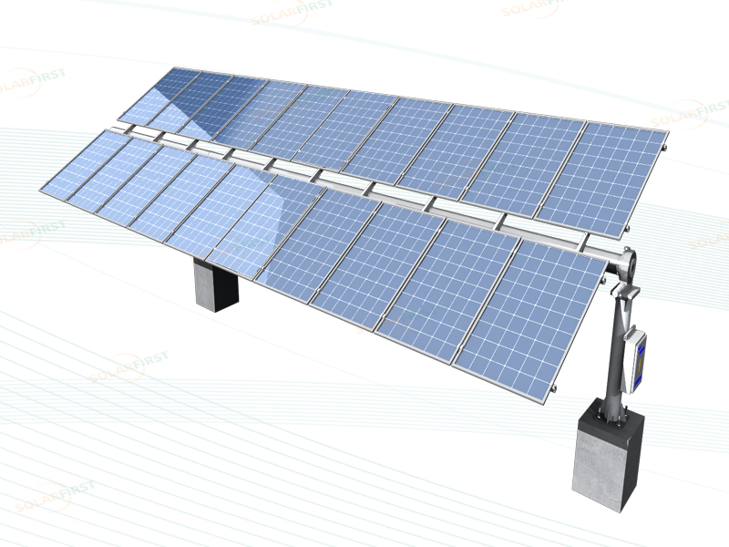 Sumbu Surya Solar Tracker Horisontal Pelacakan Sumbu Tunggal
