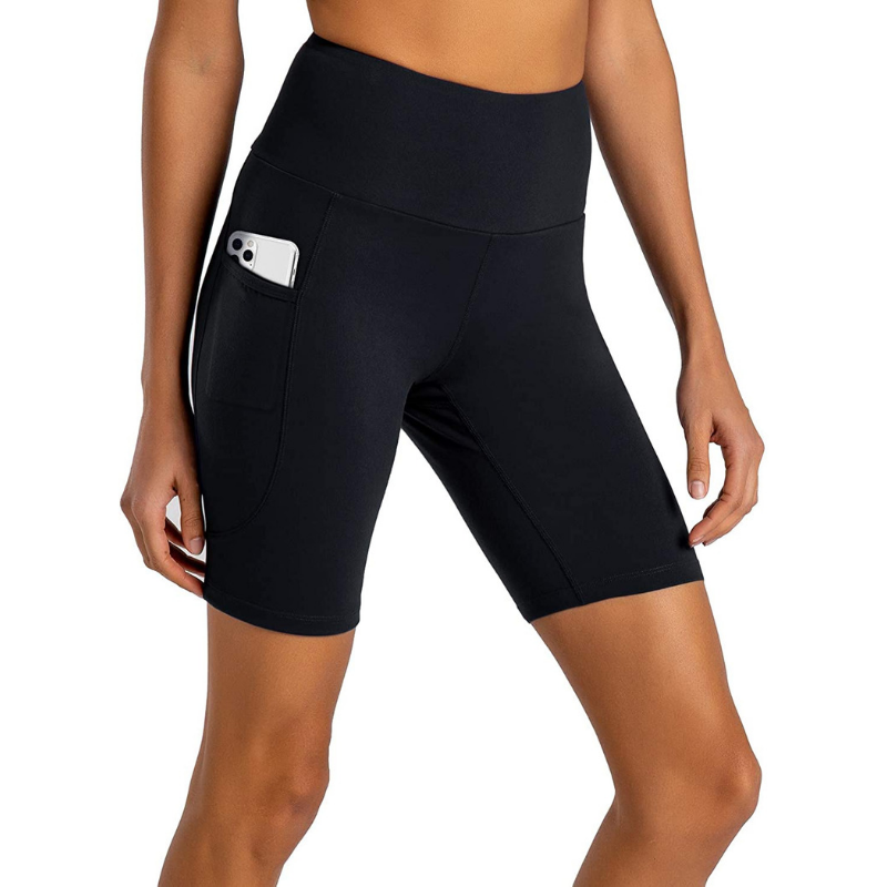 Wanita 2 "5" 8 "Short Yoga Celana Pendek Biker Pinggang Tinggi dengan Kantong Celana Pendek Spandex