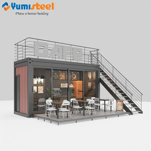 Rumah kontainer prefab modular modis untuk toko