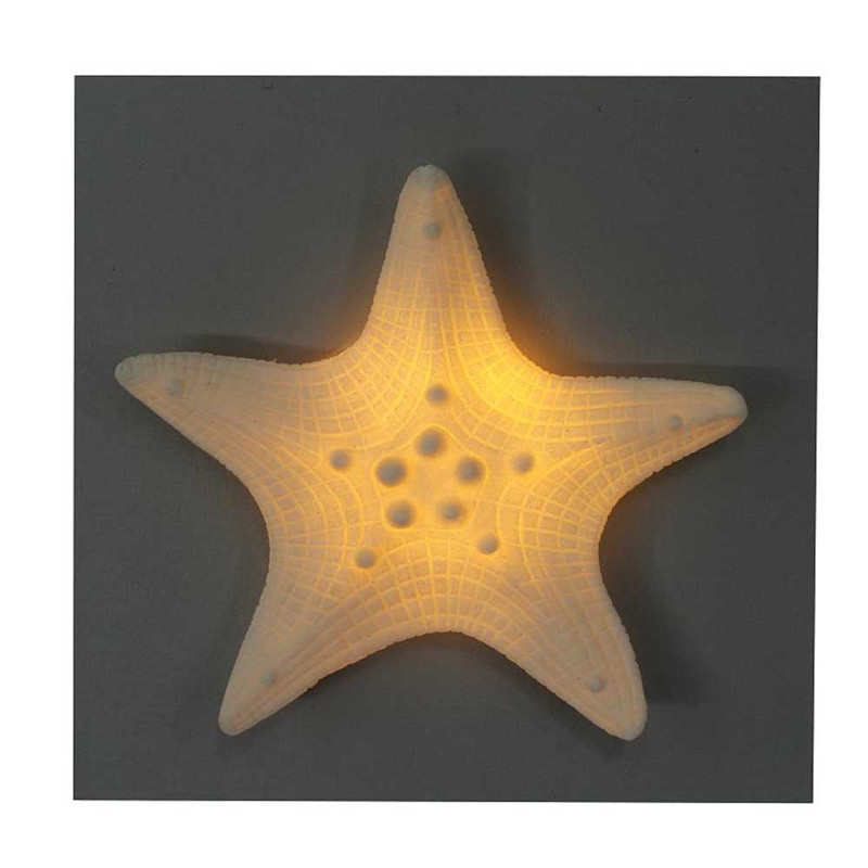 Desain Bintang Laut Dekorasi di Kayu MDF Untuk Kerajinan Dengan Lampu LED untuk Dekorasi