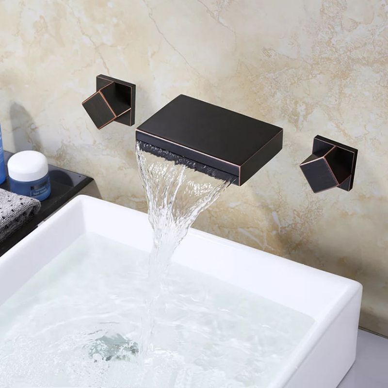 Wall Mounted Matte Black Concealed Basin Faucet