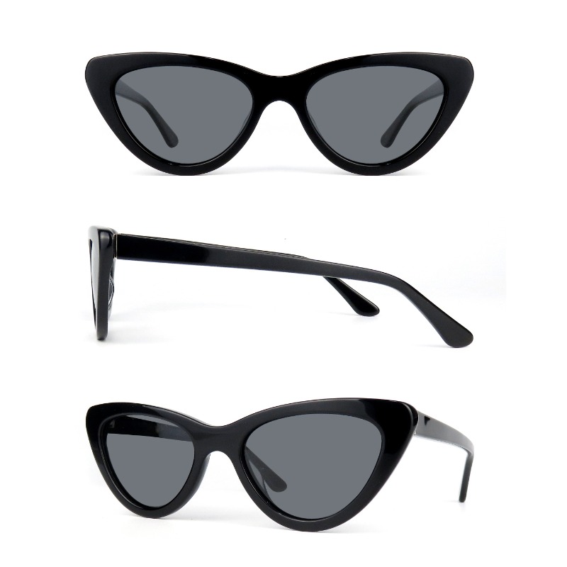Kacamata Hitam Logo Kustom Kacamata Mata Kucing Harga Bagus Cat. 3 Kacamata Hitam Fashion Wanita dan Pria Asetat Promosi UV400 Uniseks