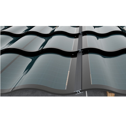 Atap panel surya modern rumah tangga serba hitam setengah potong multifungsi
