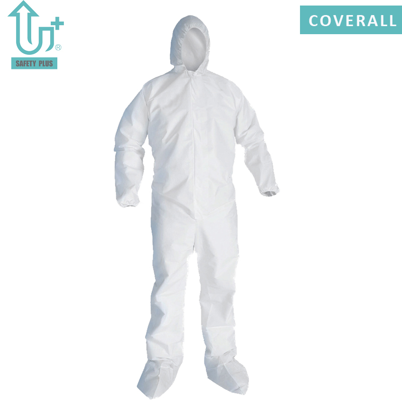 Tipe 5/6 Microporous 60~80g Pakaian Pelindung Coverall Sekali Pakai Non Woven untuk Pakaian Keselamatan Industri Pakaian Perlindungan Keseluruhan Kimia