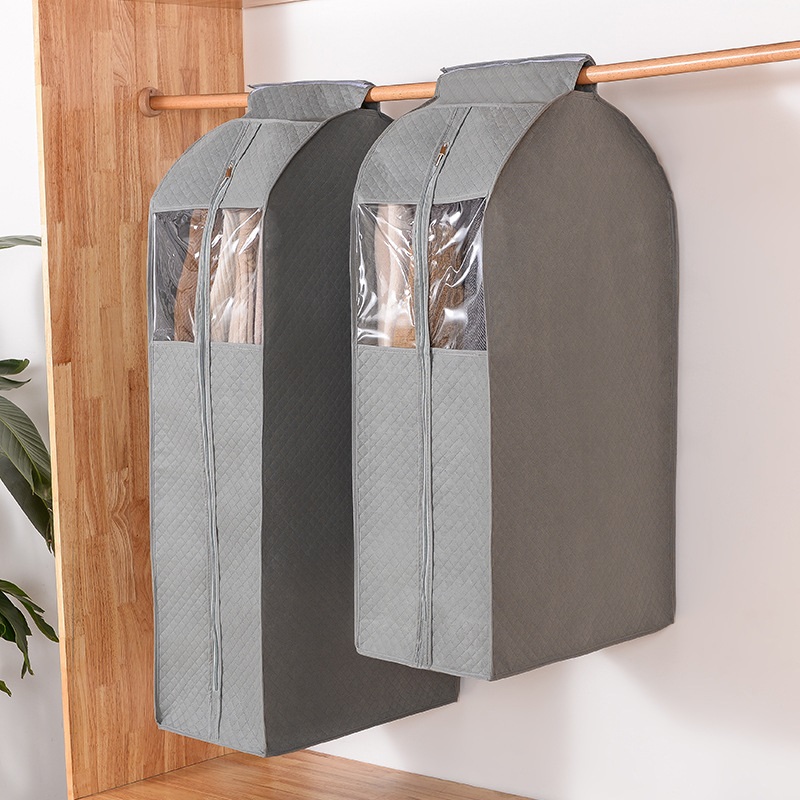 Penutup tahan debu untuk lemari pakaian gantung tas tahan debu jas non-woven tas gantung jaket untuk penutup pakaian rumah