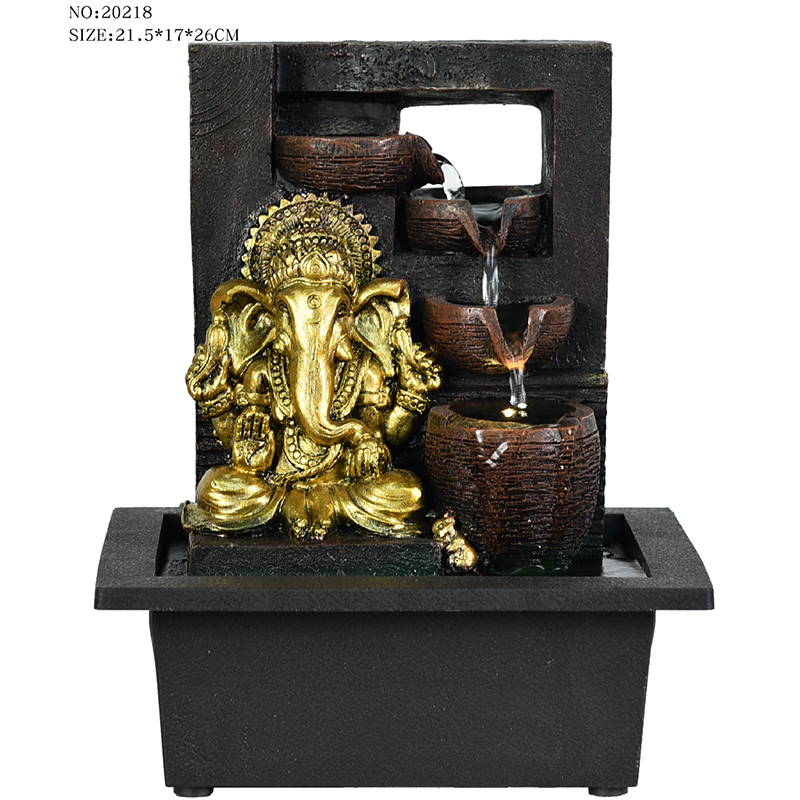 Grosir berbagai gaya air mancur buddha religius meja resin batu alam untuk dekorasi dalam ruangan