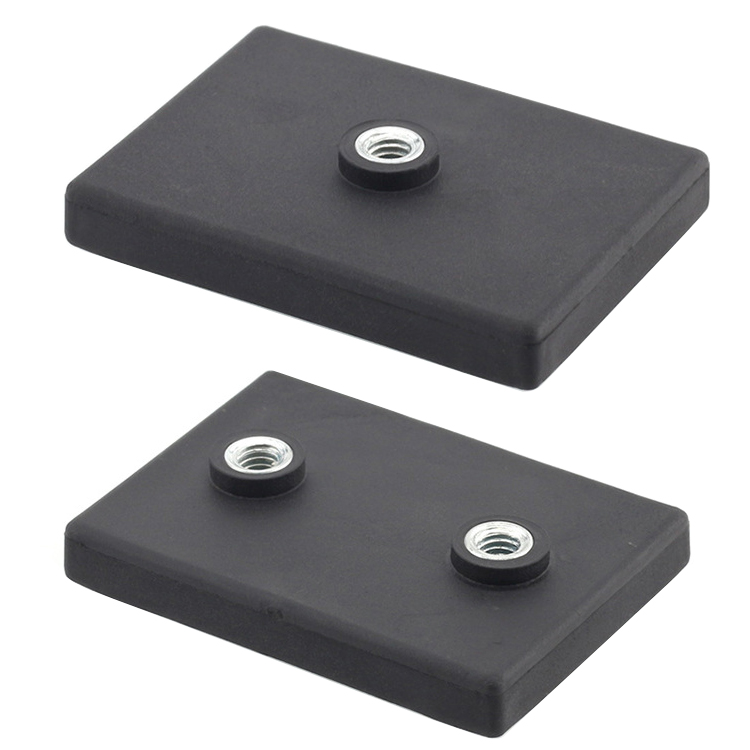 Blok Magnet Berlapis Karet 43*31*6 Mm Magnet Neodymium Dilapisi Karet Persegi Panjang Magnet Pot Karet