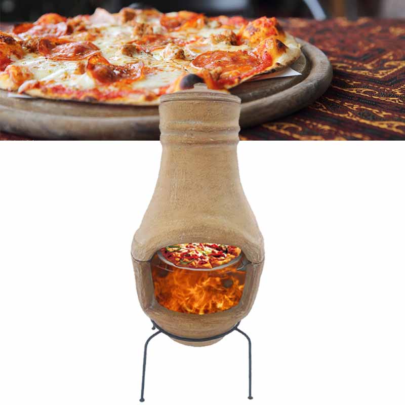 Lubang Api Berbahan Bakar Kayu Yang Bagus Dan Murah Dengan Pemanggang BBQ Dan Oven Pizza Batu Tanah Liat Pizza Untuk Dijual